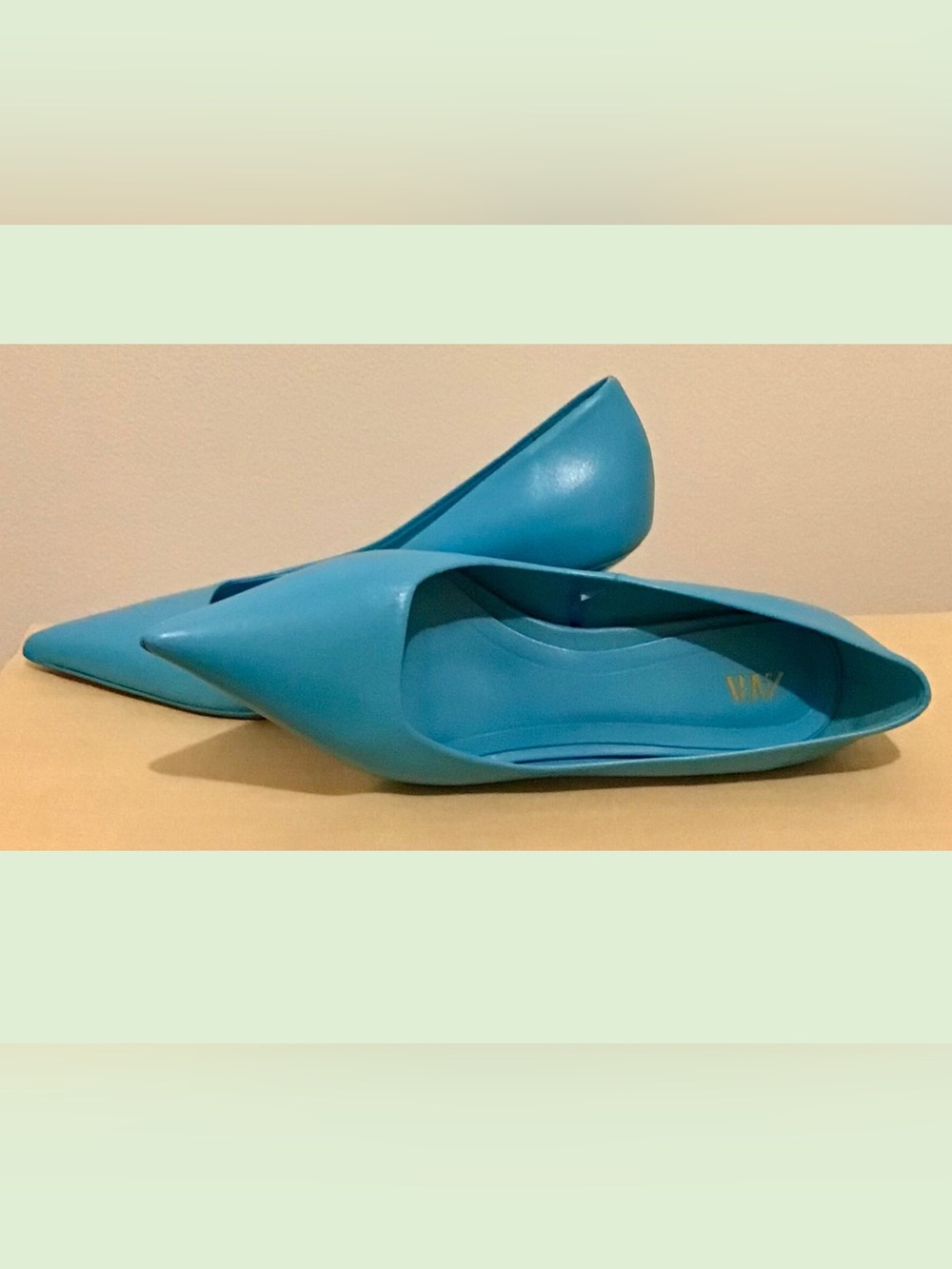 Soft Leather blue ZARA pointed toe Shoes